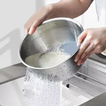 Корзина для чистки риса, сито для пасты, сушка для овощей, нержавеющая сталь, с боковыми отверстиями для