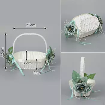 Корзина для девочек-цветочниц, кружевной контейнер для подружки невесты, портативные свадебные корзины для банкета, Style A