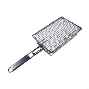 Корзина для гриля для барбекю, аксессуар, железная складная ручка для барбекю, антипригарное покрытие для