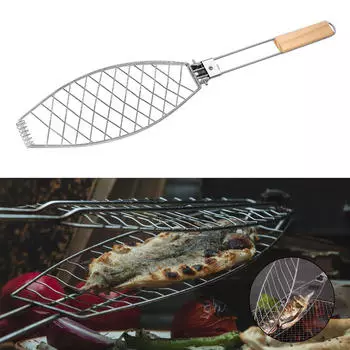 Корзина для гриля рыбы Портативный складной легкий гриль для приготовления всего блюда