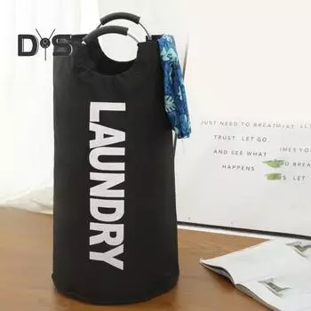 Корзина для грязного белья объемом 90 л с ручкой, большая вместимость, прочная, несущая, водонепроницаемая, переносная, складная, органайзер для всякой всячины белый