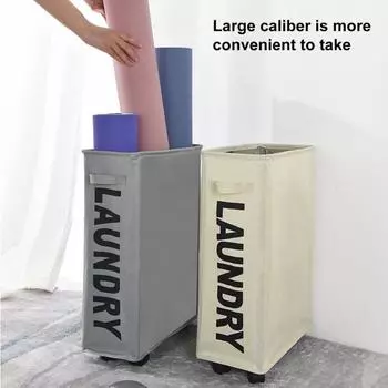 Корзина для грязного белья Плоская конструкция Хранение с ручкой Прочные детские игрушки Товары для ванной комнаты Товары для дома белый