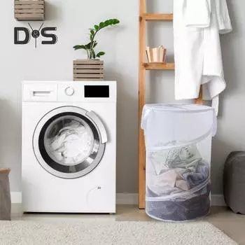 Корзина для грязного белья с ручкой, большая вместимость, легкий доступ, дышащая, универсальная, органайзер для грязного белья зелёный