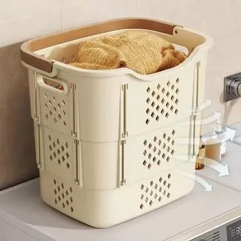 Корзина для грязного белья, выдолбленная, влагостойкая, корзина для белья, простая складная коробка для хранения, съемный аксессуар для ванной комнаты для стирки