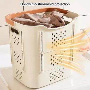 Корзина для грязного белья Yousheng, складная корзина для белья с усиленной ручкой, большая вместимость, складная корзина для белья серый