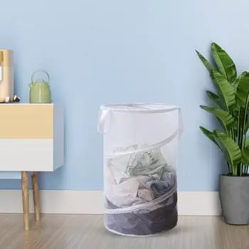 Корзина для грязной одежды Yousheng с ручкой, большая вместимость, легкий доступ, дышащая, универсальная, органайзер для грязной одежды светло-серый