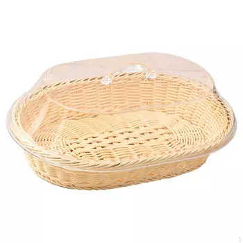 Корзина для хлеба, сервировочный поднос, кухонный органайзер для фруктов с крышкой для гостиной и кемпинга S