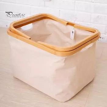 Корзина для хранения большой емкости прочная несущая складная конструкция многоцелевая большая корзина для покупок с ручкой A серый