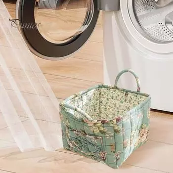 Корзина для хранения большой емкости с карманами, дизайном ручки, влагостойкой тканью, органайзером для хранения грязной одежды A