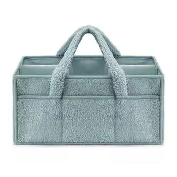 Корзина для хранения детских подгузников, органайзер с ручкой, большая вместимость, несколько отделений, для новорожденных синий