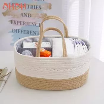 Корзина для хранения детских принадлежностей, разделенная на секции, переносная корзина для хранения, корзина для хранения детских бутылочек и подгузников, сумка для переноски на открытом воздухе света загар