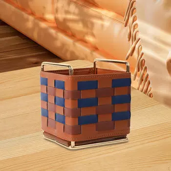 Корзина для хранения, домашний настольный органайзер, косметическая коробка из искусственной кожи для