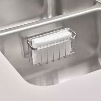 Корзина для хранения губки с быстрым дренажем, антидеформированный держатель для раковины из полированной нержавеющей стали, присоска, кухонные аксессуары серебряный