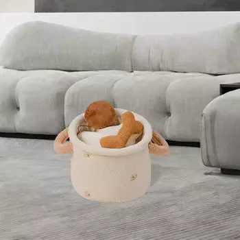 Корзина для хранения игрушек с ручками, маленькая, симпатичная, для украшения дома, органайзер