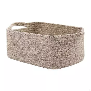 Корзина для хранения из хлопковой веревки, детские подгузники, полотенца с ручками для офисных общежитий хаки