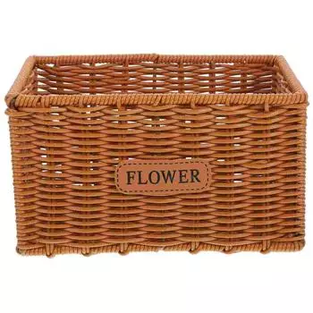 Корзина для хранения из искусственного ротанга, плетеные корзины для растений, цветочные корзины для растений в сельской местности, для комнатных растений 22.50X14.50X12.00CM