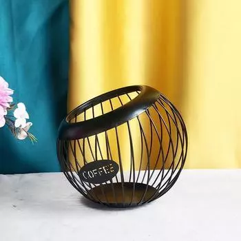 Корзина для хранения кофейных капсул, универсальная винтажная коробка для хранения кофейных капсул для домашнего кафе, ресторана, чайной комнаты, держатель для кофейных капсул чёрный