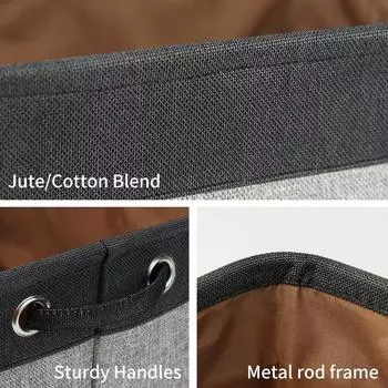 Корзина для хранения Leeseph, складные контейнеры для хранения, складные тканевые органайзеры для полок, игрушек, белья, дома, детской комнаты 38x27x24cm чёрный