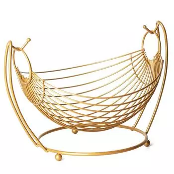 Корзина для хранения Многофункциональная плетеная железная проволока 2024 Бытовая организация хранения Корзина для фруктов в форме гамака Корзина для хранения чёрный