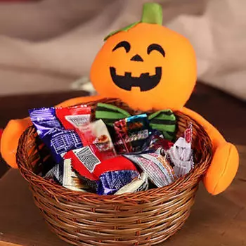 Корзина для хранения на Хэллоуин, практичная переносная бамбуковая развевающаяся закуска, конфеты для чёрный