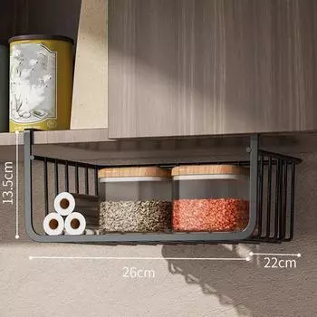 Корзина для хранения под полкой, многофункциональная цельнометаллическая проволочная корзина под полкой для кухни, офиса, кладовой