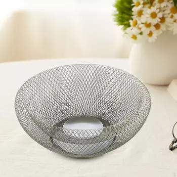 Корзина для хранения продуктов, органайзер для фруктов, железная полая конструкция, креативное сито для овощей серебряный