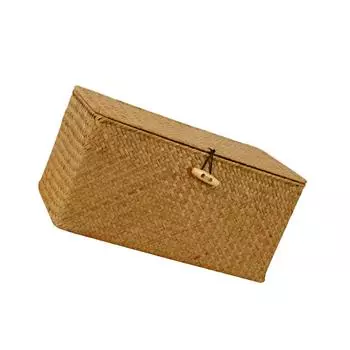 Корзина для хранения с крышкой, плетеная из ротанга, ящик для хранения всякой всячины, плетеная корзина s