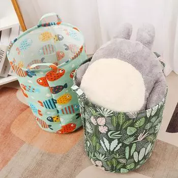 Корзина для хранения с мультяшным узором, товары для дома, хлопок, лен, влагостойкие игрушки, корзина для грязной одежды, полезная организация