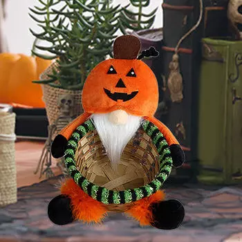 Корзина для хранения сладостей на Хэллоуин, органайзер для игрушек, портативная, стильная, плетеная Pumpkin