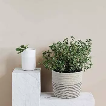 Корзина для хранения со свободными настенными крючками, настенный органайзер из хлопчатобумажной веревки