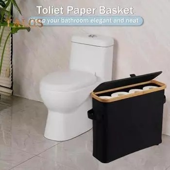 Корзина для хранения туалетной бумаги, большая вместимость, водонепроницаемый, многоцелевой, простой в установке органайзер для хранения туалетной бумаги с крышкой серый