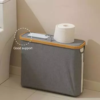 Корзина для хранения туалетной бумаги Yousheng с крышкой, большая вместимость, складная конструкция, простой в установке держатель для хранения туалетной бумаги, органайзер для бумаги чёрный