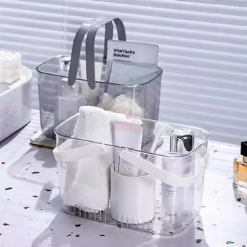 Корзина для хранения в ванной из ПЭТ-пластика, бытовая, пластиковая, высокая красота, легкая, роскошная, полая, асфальтовая, матросская, переносная, прозрачная, для хранения разных вещей