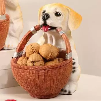 Корзина для хранения вещей для собак Yousheng, очаровательный лоток для ключей в виде щенка, большая вместимость, легкий доступ, многоцелевой органайзер для ювелирных изделий, миска для хранения конфет чёрный