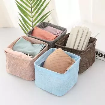 Корзина для хранения всякой всячины, многоцелевая, вместительная, износостойкая, для хранения предметов, хлопковый шикарный настольный гаджет для хранения в спальне розовый