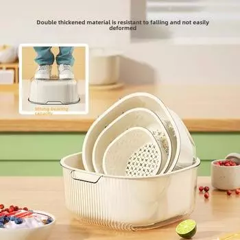 Корзина для кухонного двойного слива, бытовая корзина для овощей, многофункциональная утолщенная пластиковая сливная ванна, корзины для фруктов с фильтром от протечек