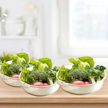 Корзина для мытья фруктов из 3 предметов, многофункциональная, для фруктов, 2 слоя, для сушки, для дома теплый белый