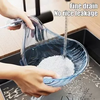 Корзина для мытья овощей с ручкой, пищевая, без BPA, многофункциональная бытовая раковина для мытья фруктов со сливными отверстиями синий