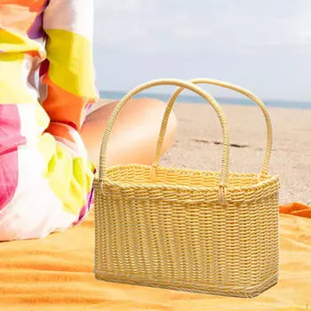 Корзина для покупок, держатель для фруктов и всякой всячины с ручками, органайзер для домашнего хранения, плетеная корзина для