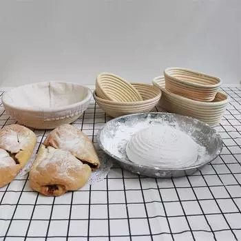 Корзина для расстойки хлеба из натурального ротанга, контейнер для хранения закваски для хлеба, кухонный органайзер, принадлежности для выпечки, формы для выпечки