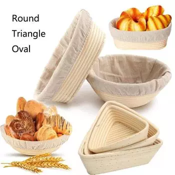 Корзина для расстойки хлеба из ротанга Натуральная овальная корзина для хлеба из плетеного теста из ротанга на закваске Round 13X6cm