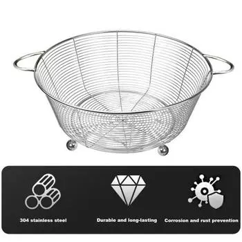 Корзина для слива из нержавеющей стали Yousheng, фруктовая ваза на столешницу, прочная конструкция, металлическая проволочная корзина для овощей, большая фруктовая ваза 22cm