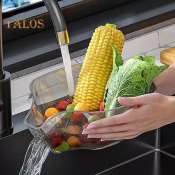 Корзина для слива кухонной раковины с угловым фильтром, пищевая, без BPA, большая емкость, прозрачная, многофункциональная, с носиком разноцветный