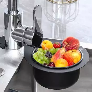 Корзина для слива кухонной раковины Swan Drain Rack Универсальная простая установка Многофункциональная кухня Треугольная чёрный