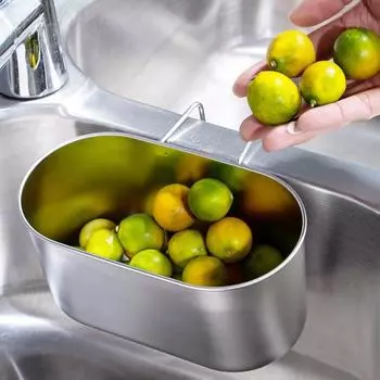 Корзина для слива раковины из нержавеющей стали, устойчивая к коррозии, эффективная фильтрация, кухонный органайзер, угловой фильтр для раковины F