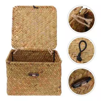 Корзина для стола, рабочие корзины для полок, декоративная игрушка, бамбуковый деревянный держатель для хранения чая XXL оранжевый