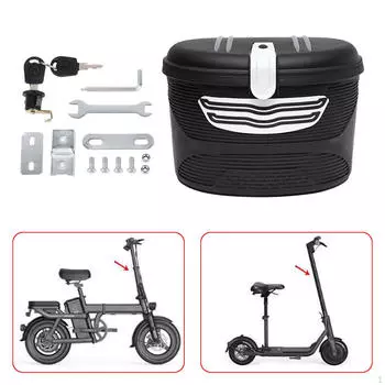 Корзина для велосипеда, дизайн замка для велосипеда, универсальный легкий ящик для хранения с сумкой-вкладышем Black White S