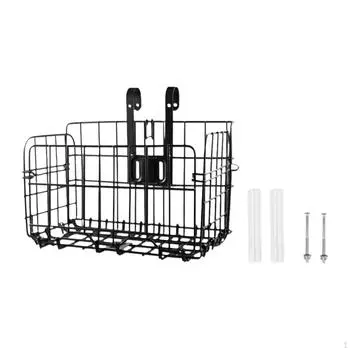 Корзина для велосипеда, передний декор, съемный руль с крючком для велосипедов Black with Lid