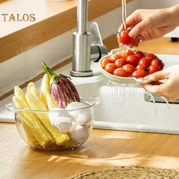 Корзина фильтра для овощей Пищевая сливная вода Экологически чистая полезная кухонная сушилка Аксессуары для мытья фруктов белый