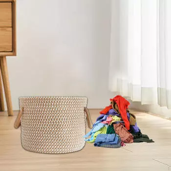 Корзина из хлопковой веревки для белья пустая подарочная многофункциональная для хранения одеяло